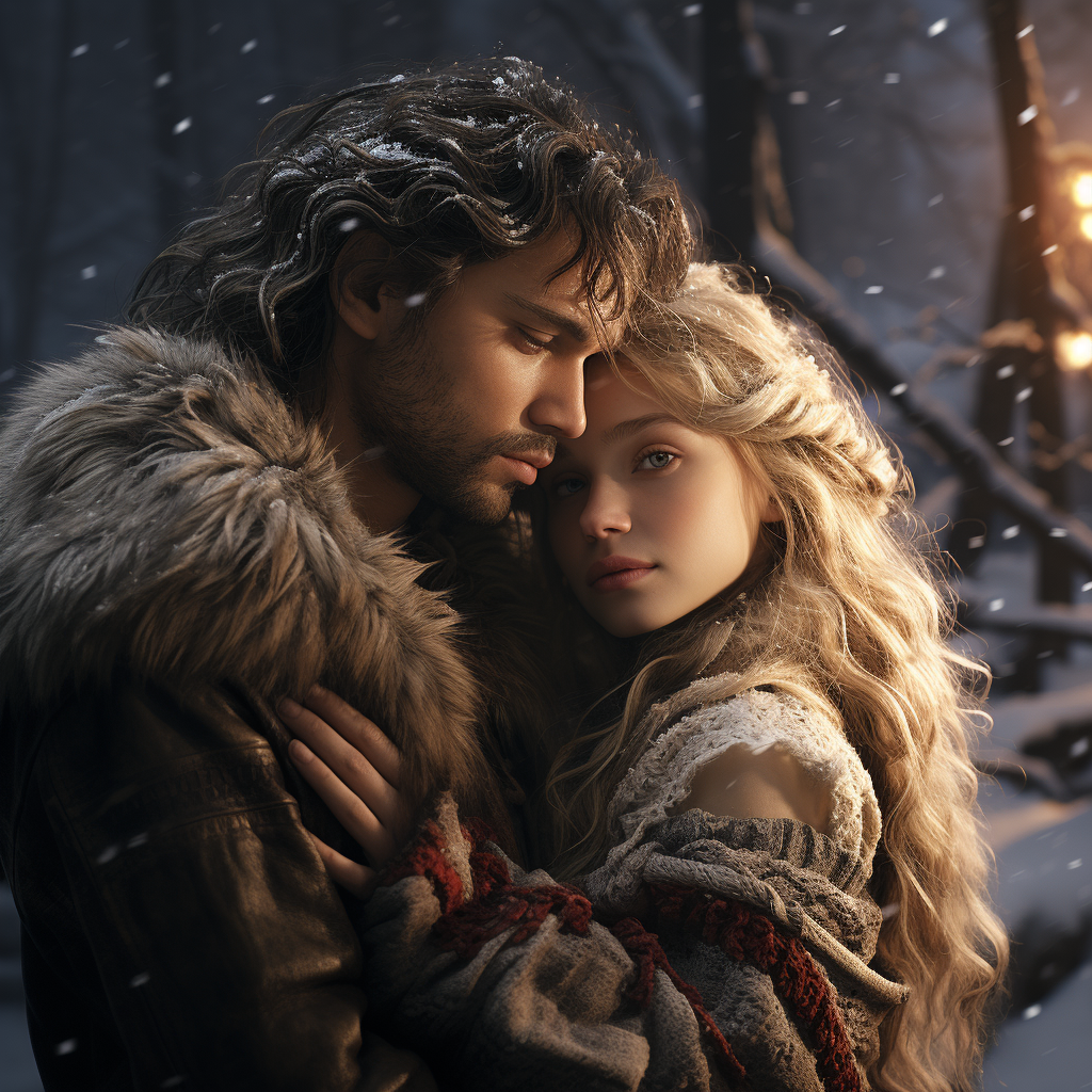 Winter Fantasy Fairytale Couple Portrait | 8K Resolution